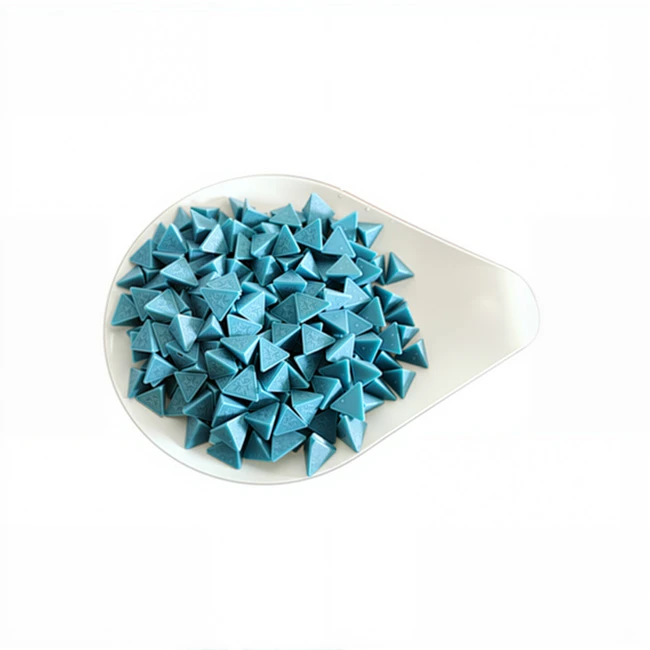 Trijangolu Ekwilaterali Navy Blue Resin Abrasive Media